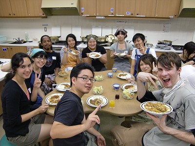 Eating KCP students enjoying the meal they cooked