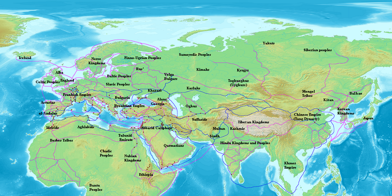 Map of the silk road trade route